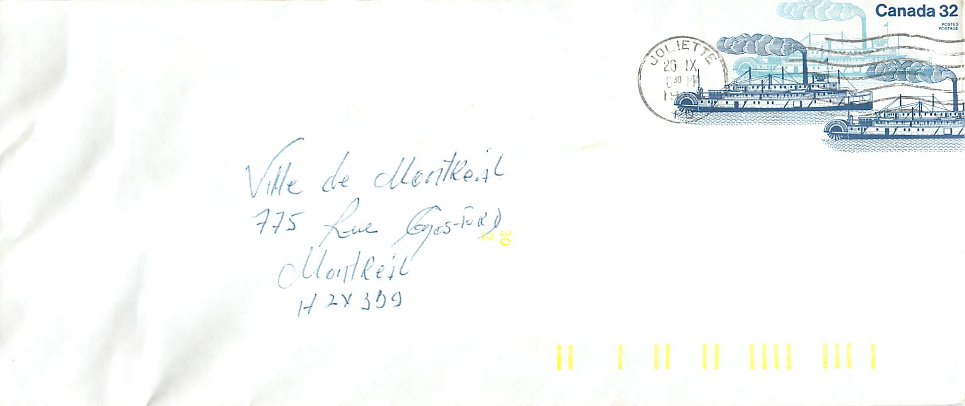 Entier Postal Postal Stationary Canada Bateaux Bateau Joliette