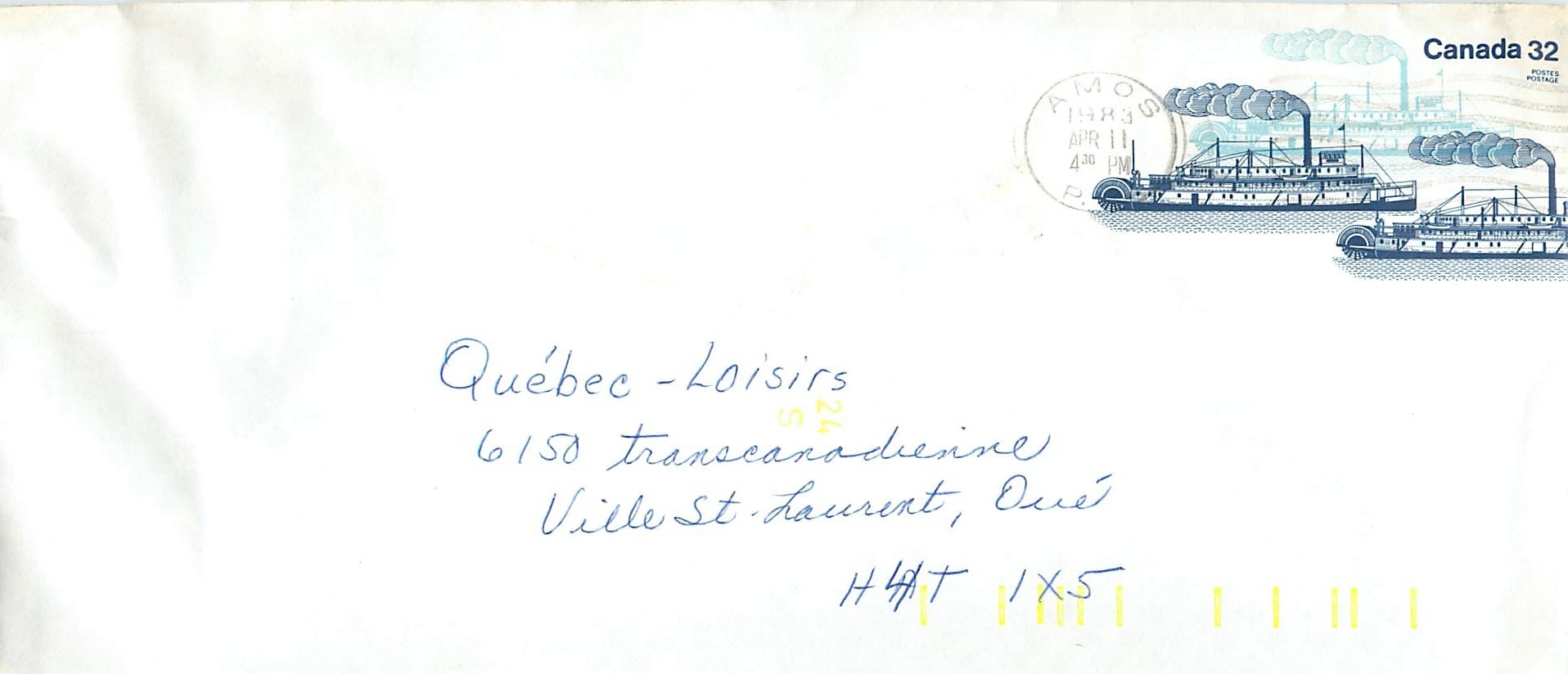 Entier Postal Postal Stationary Canada Bateaux Bateau Amos