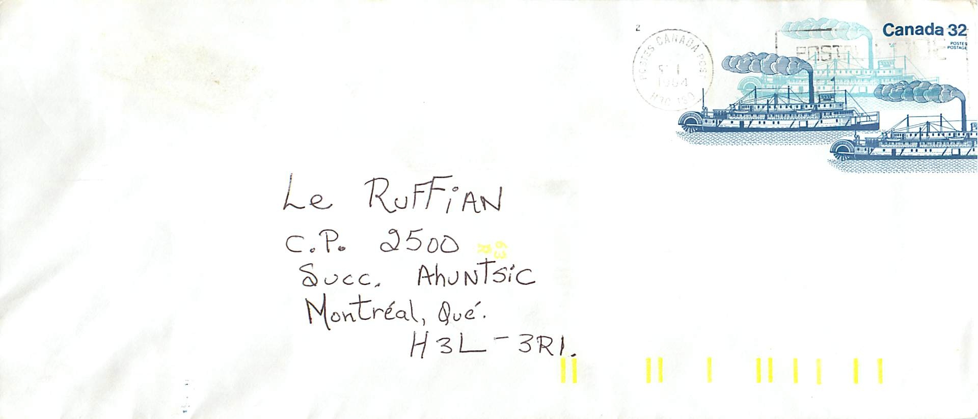 Entier Postal Postal Stationary Canada Bateaux Bateau 