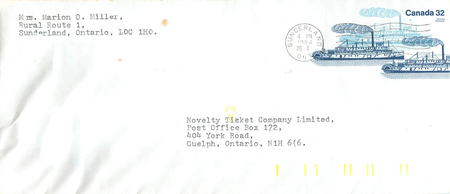 Entier Postal Postal Stationary Canada Bateaux Bateau Sunderland