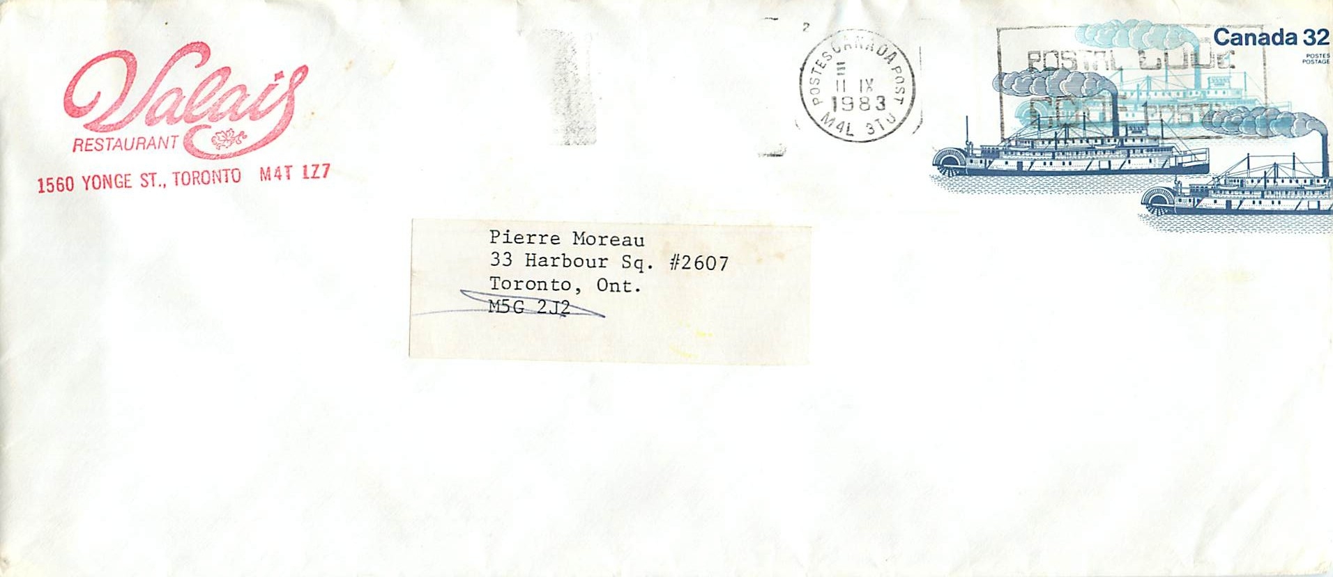 Entier Postal Postal Stationary Canada Bateaux Bateau 