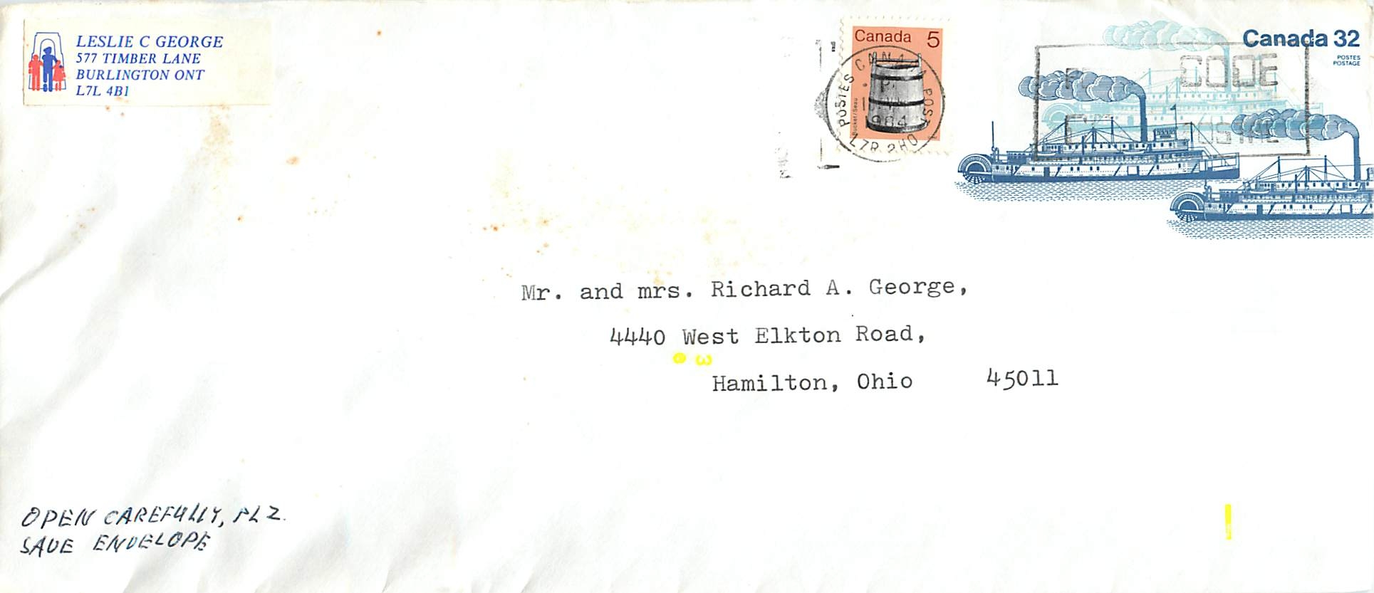 Entier Postal Postal Stationary Canada Bateaux Bateau 