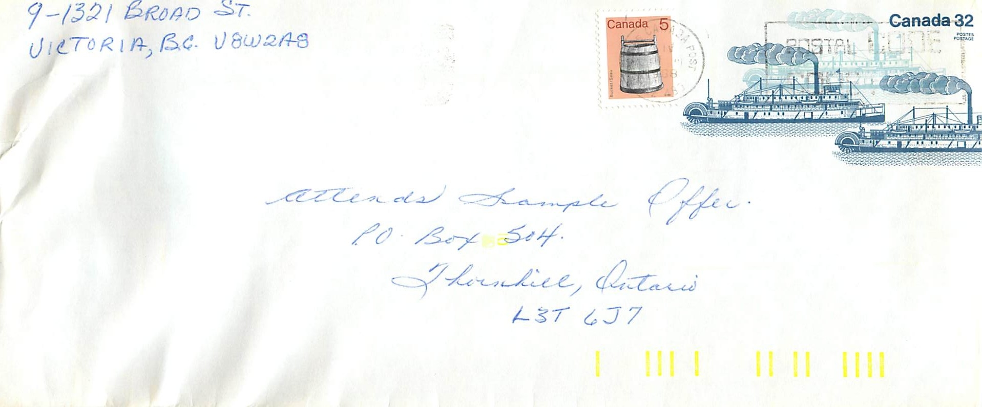 Entier Postal Postal Stationary Canada Bateaux Bateau 