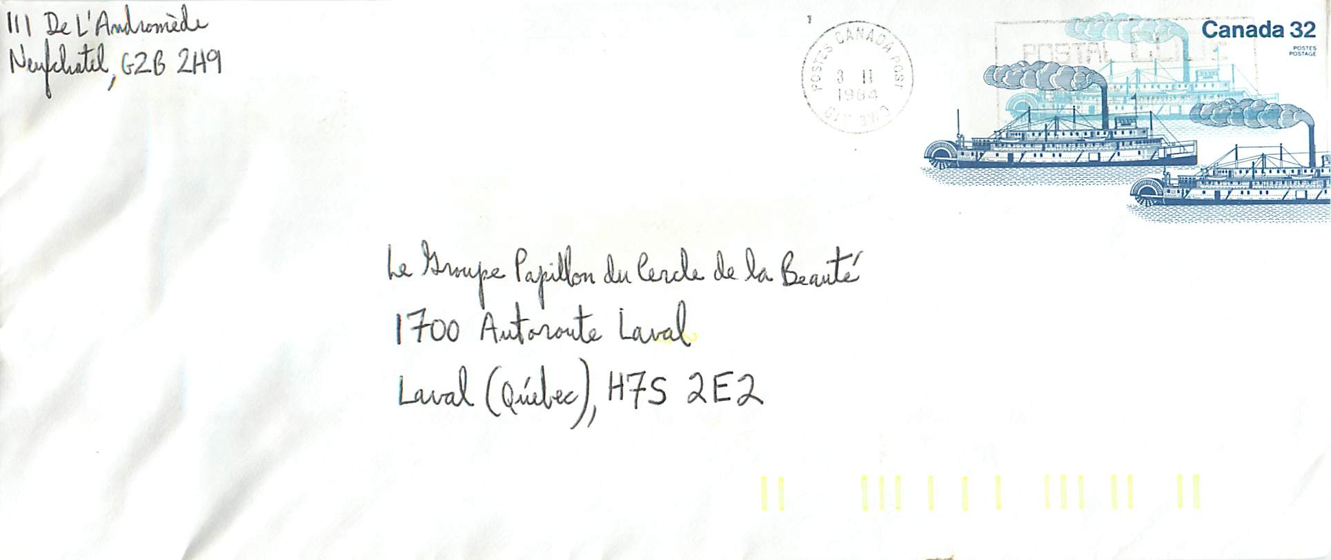 Entier Postal Postal Stationary Canada Bateaux Bateau 