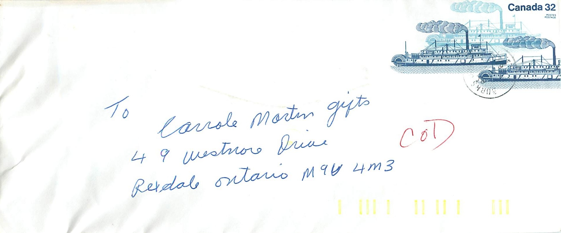 Entier Postal Postal Stationary Canada Bateaux Bateau 