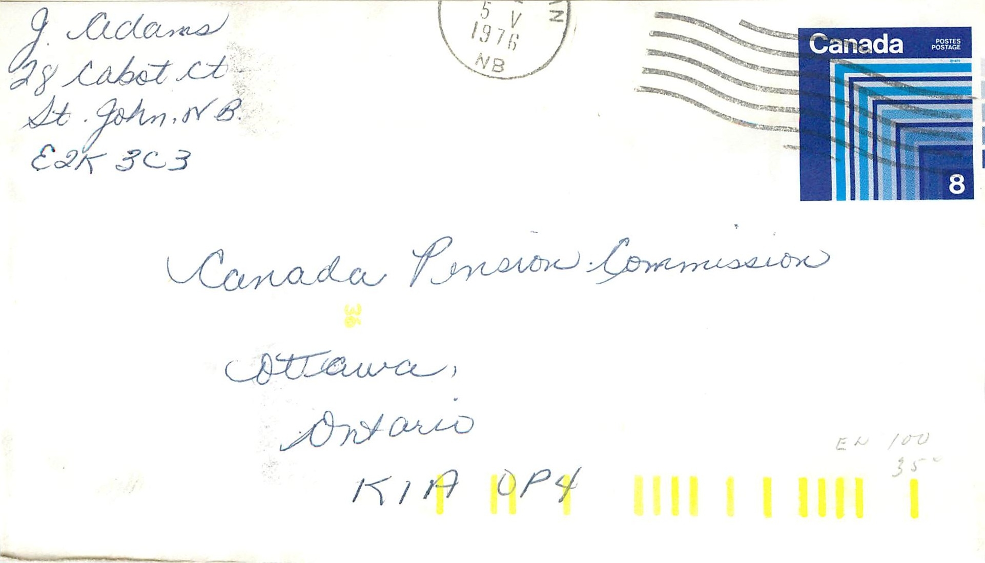 Entier Postal Postal Stationary Canada St John