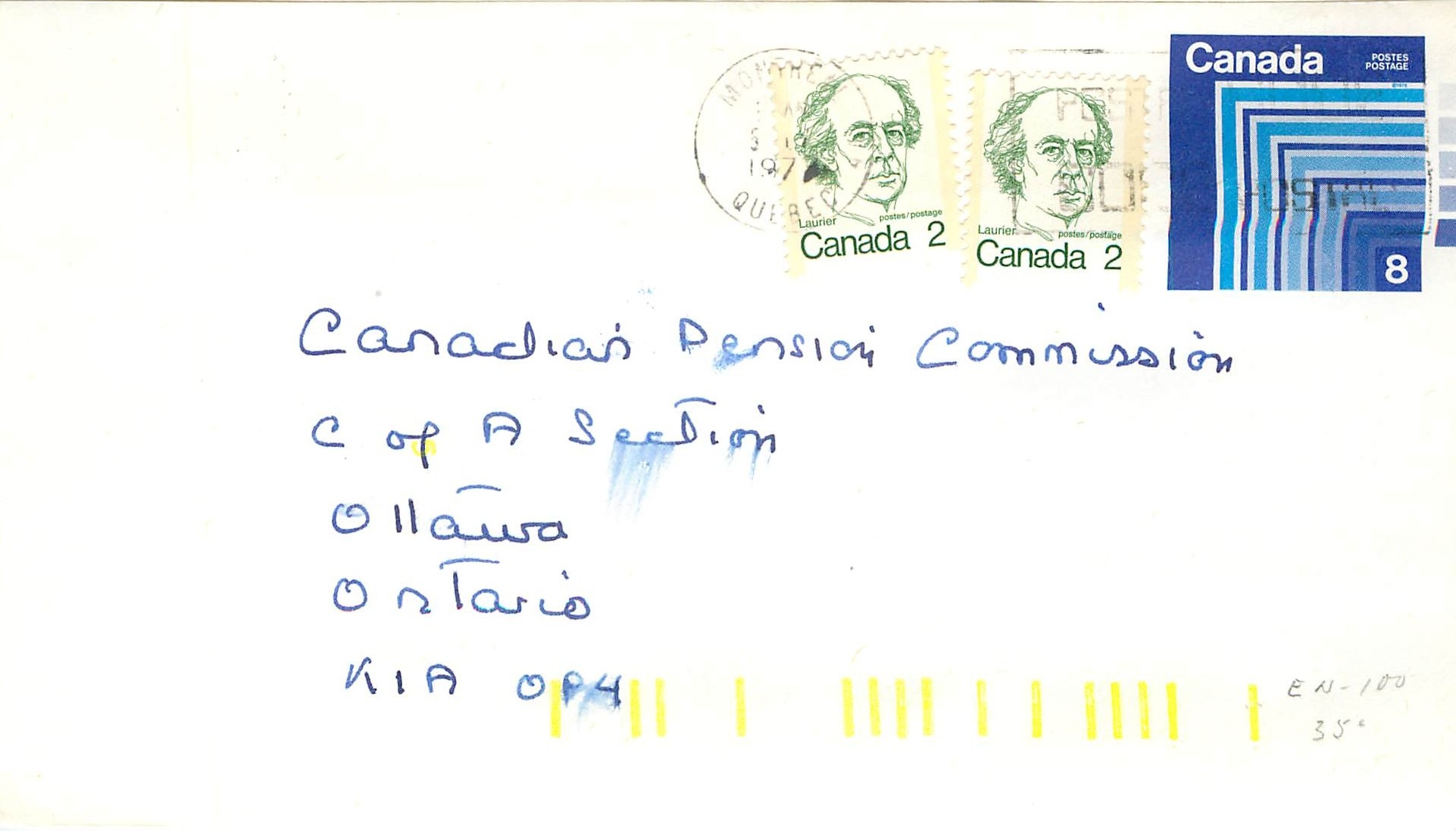Entier Postal Postal Stationary Canada Montreal