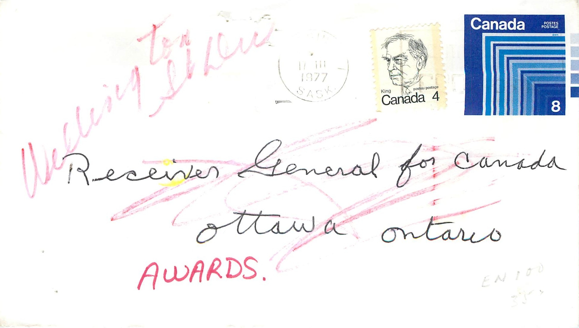Entier Postal Postal Stationary Canada Regina