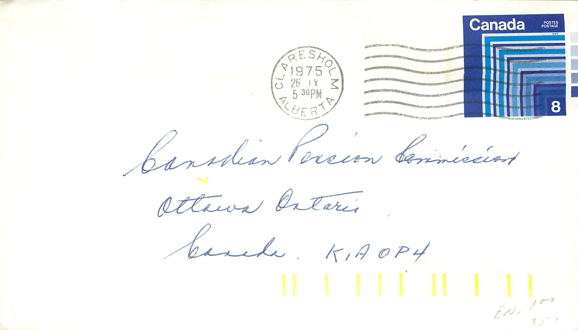 Entier Postal Postal Stationary Canada Claresholm