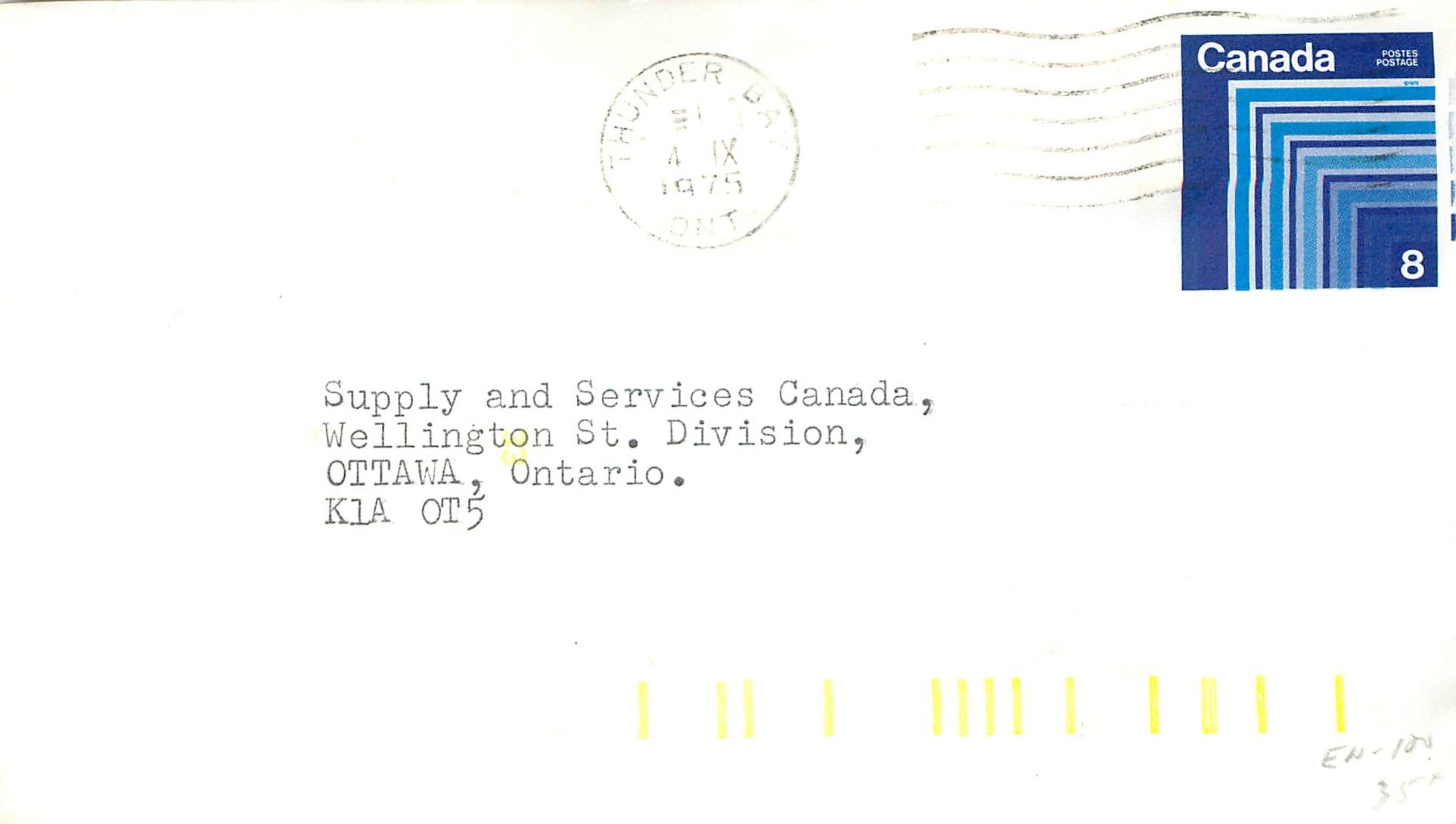 Entier Postal Postal Stationary Canada Thunder Bay
