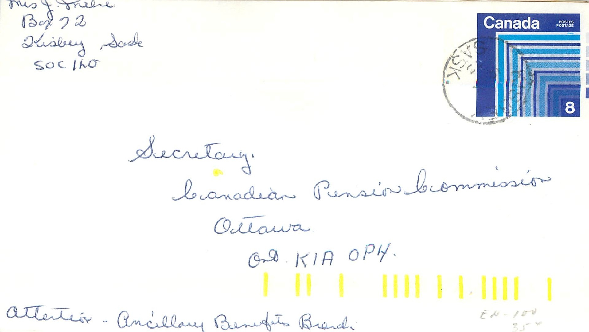 Entier Postal Postal Stationary Canada Kisbey Sask