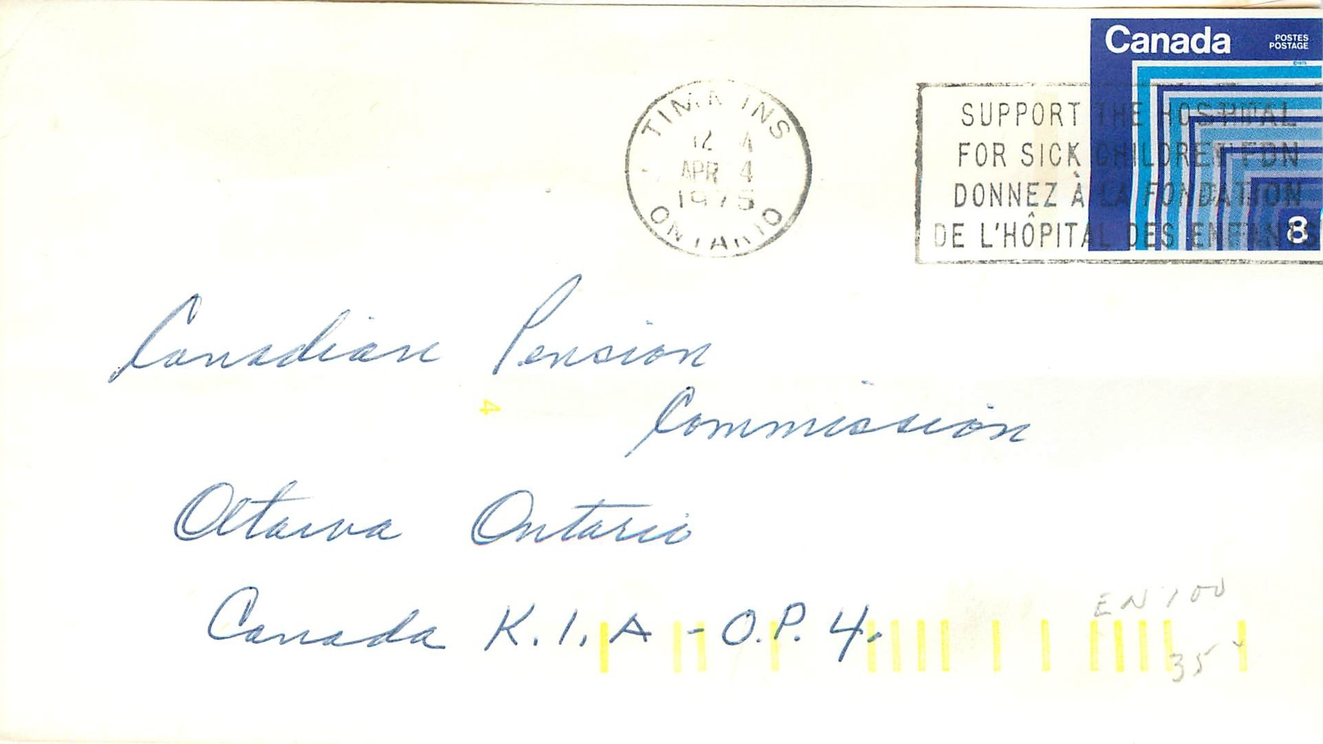 Entier Postal Postal Stationary Canada Timnins