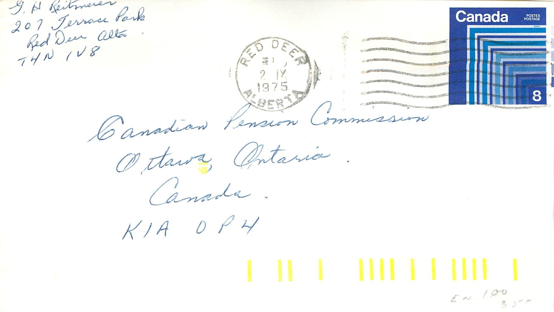 Entier Postal Postal Stationary Canada Red Deer