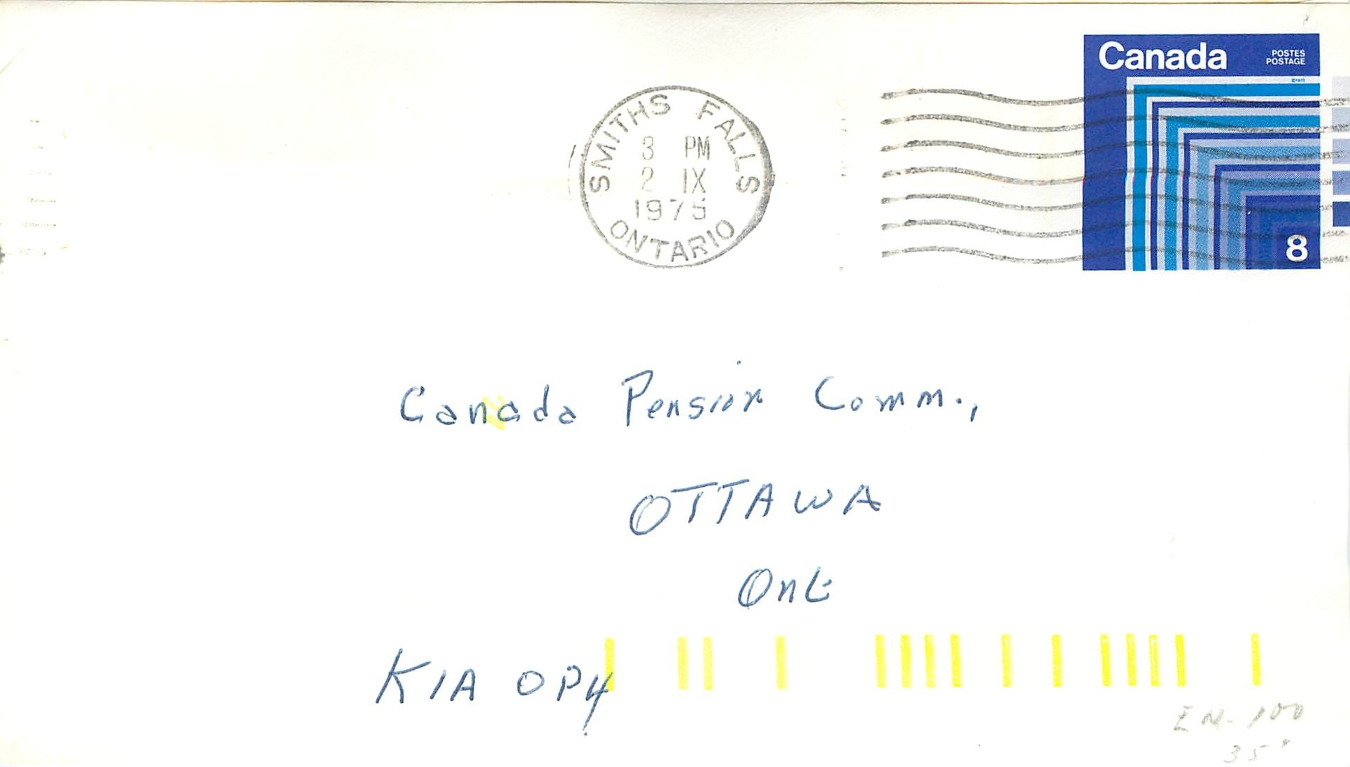 Entier Postal Postal Stationary Canada Smith Falls