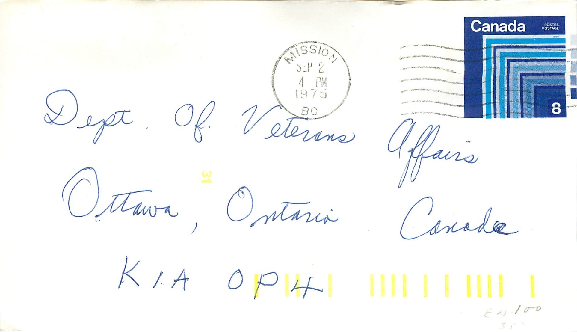 Entier Postal Postal Stationary Canada Mission