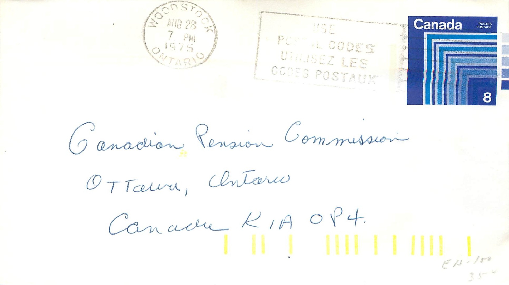 Entier Postal Postal Stationary Canada Woodstock