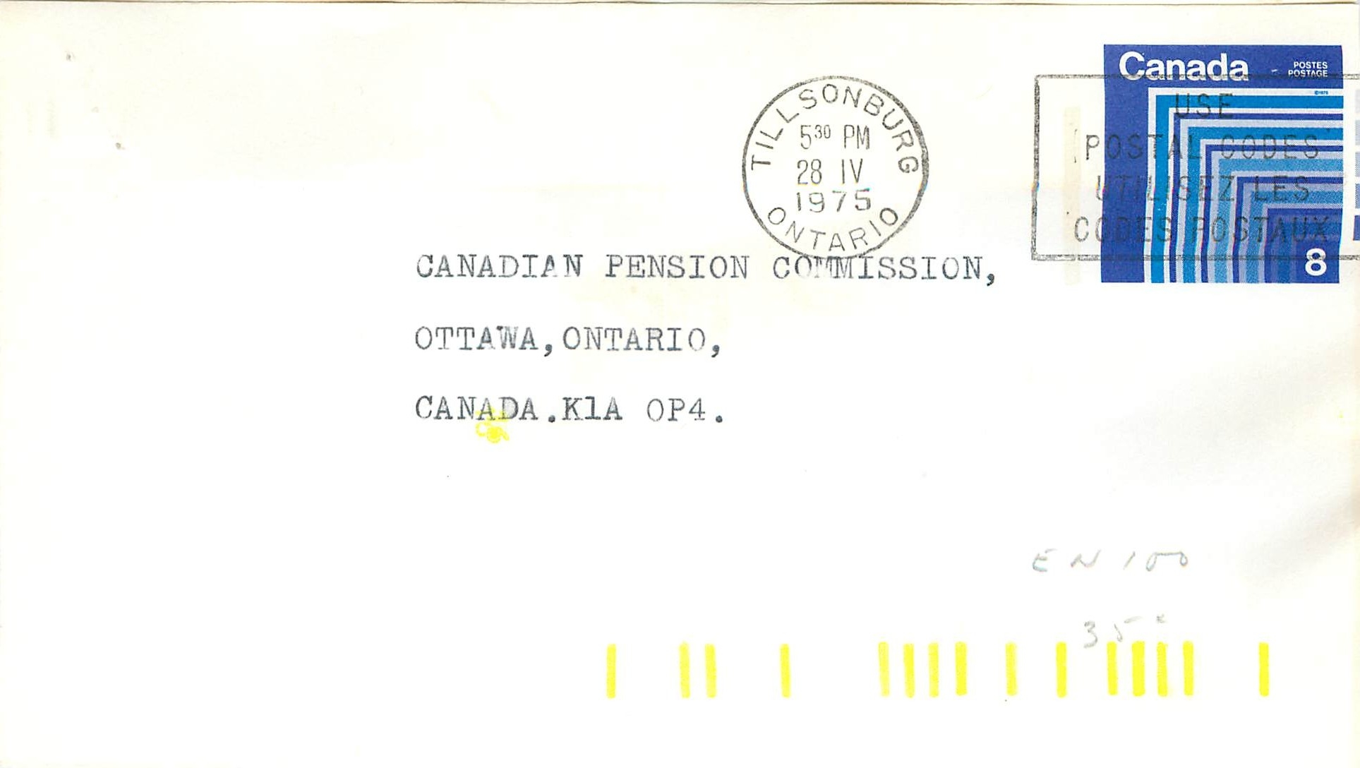 Entier Postal Postal Stationary Canada Tillsonburg