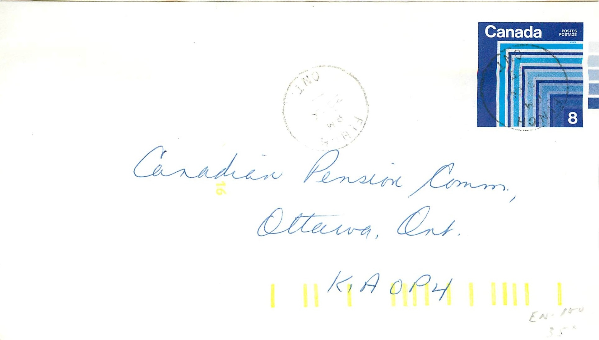 Entier Postal Postal Stationary Canada Uno