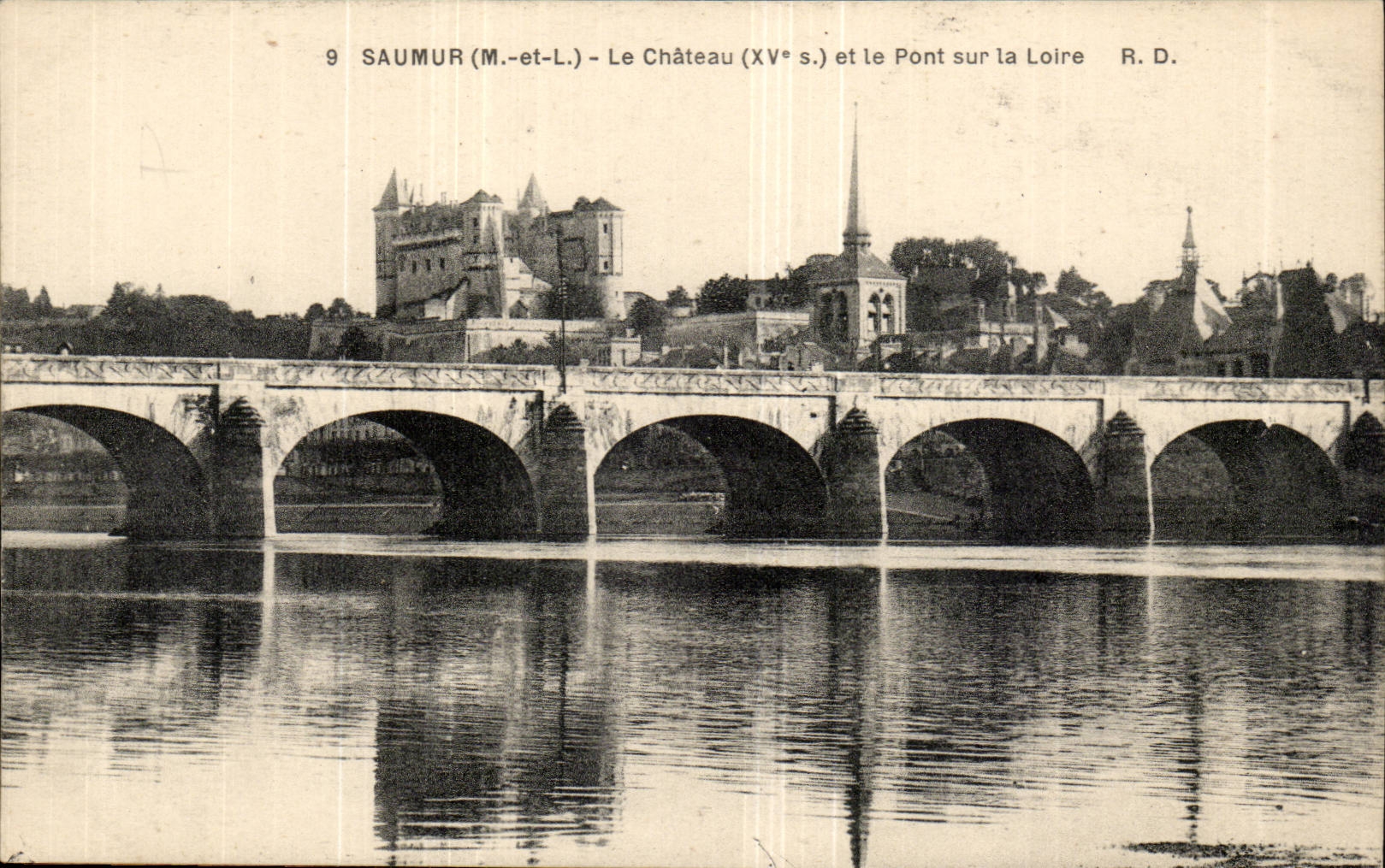 Saumur CPA das Schloss (15) und die Brucke auf dem Loire