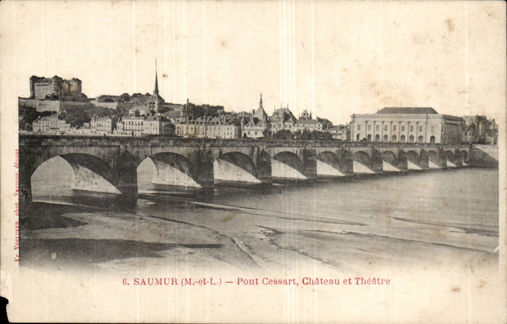 Saumur CPA Bridge Cessart Castle and theater