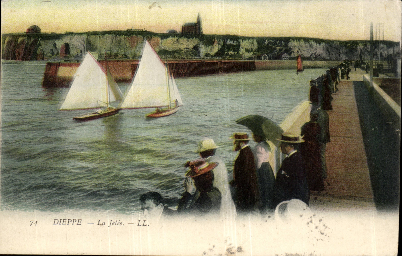 Dieppe CPA der Pier (Boote)