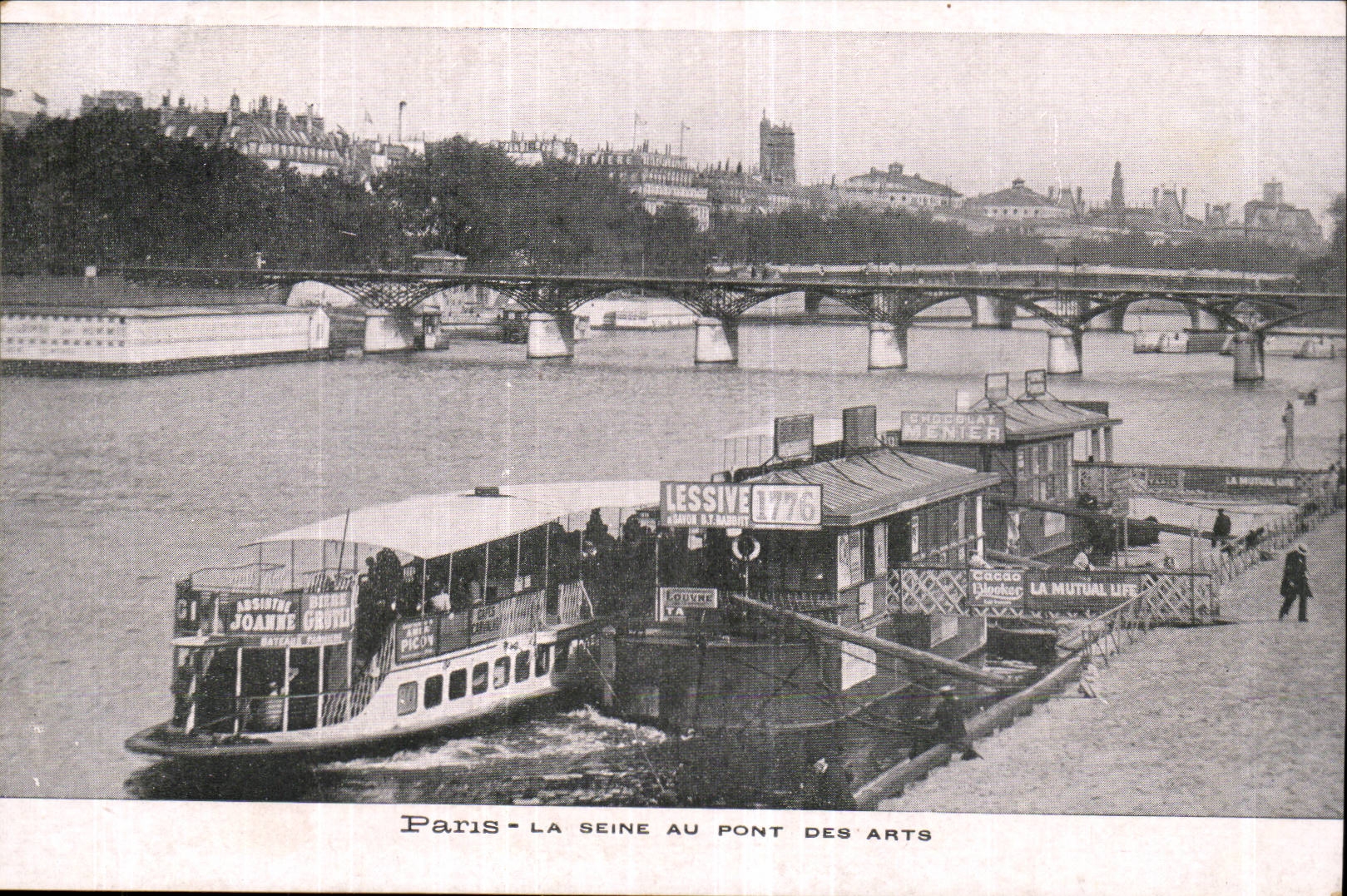 Paris CPA La Seine au pont des arts