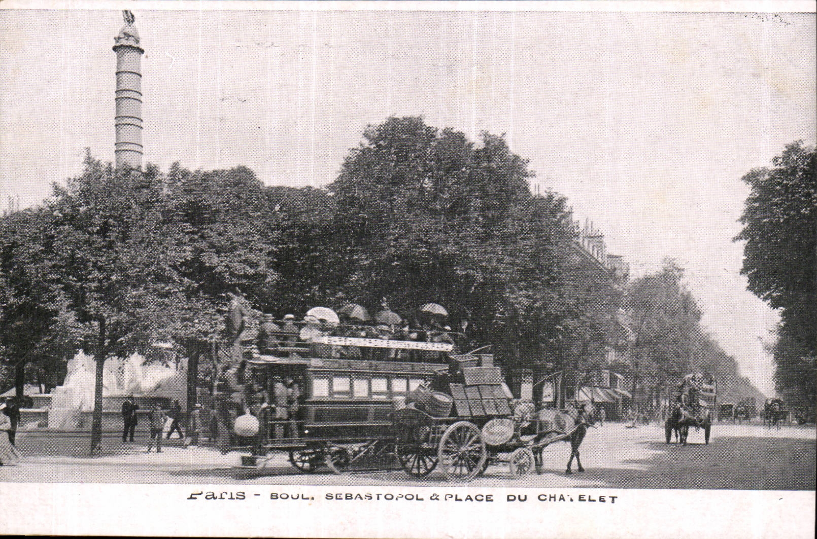 Paris CPA Sebastopol Boulevard and place of Chatelet