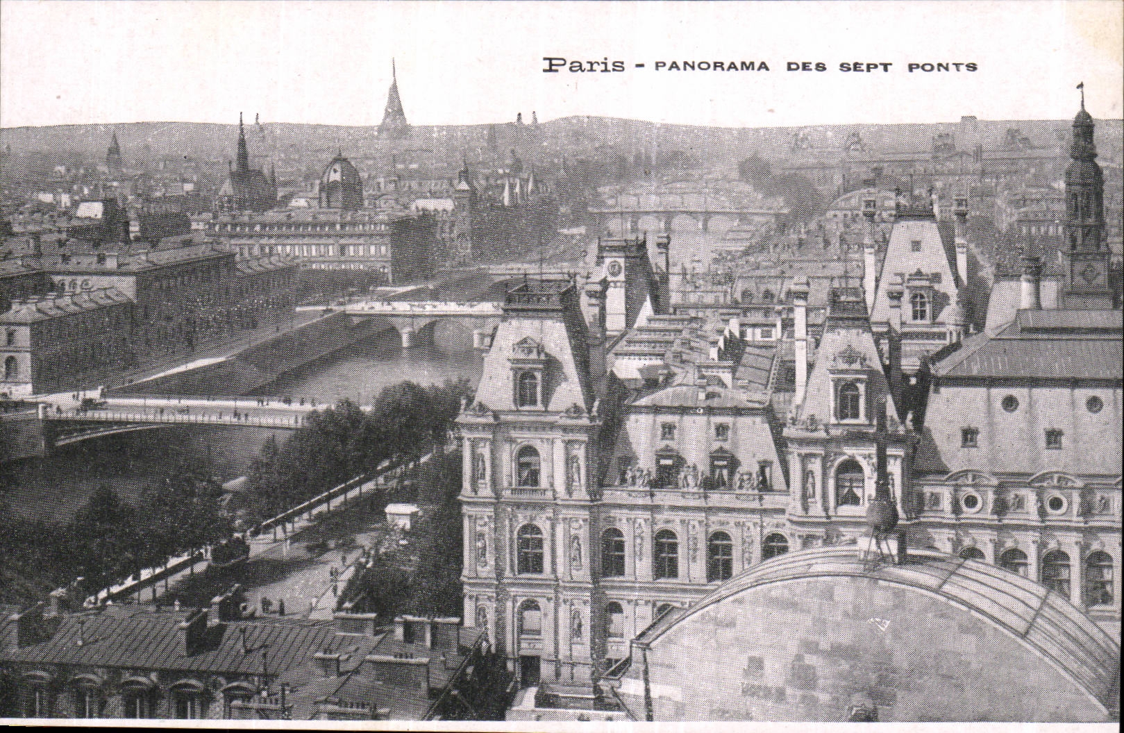 Paris CPA Panorama des sept ponts