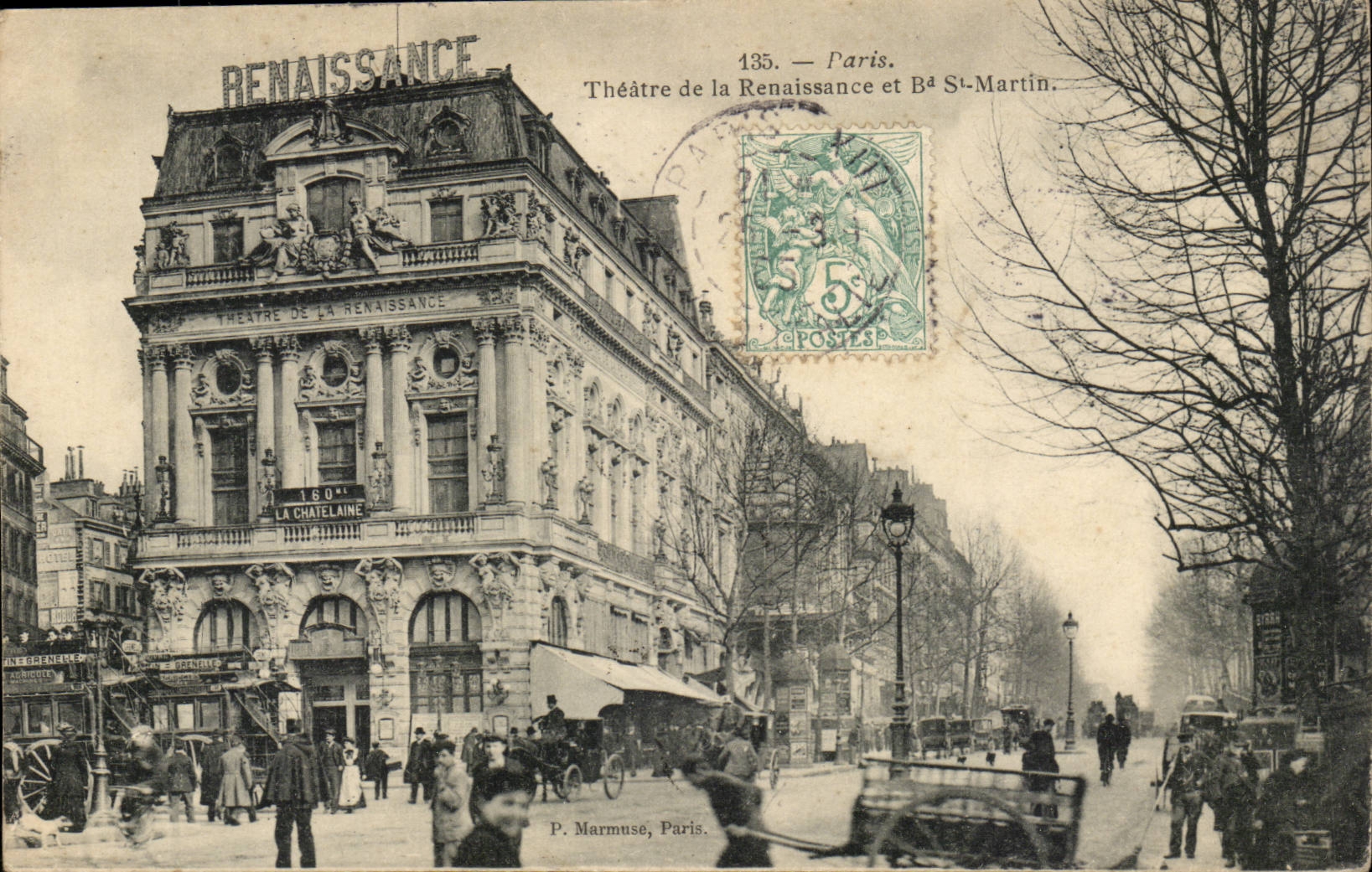 Paris Theater of Renaissance and data base St-Martin - CPA