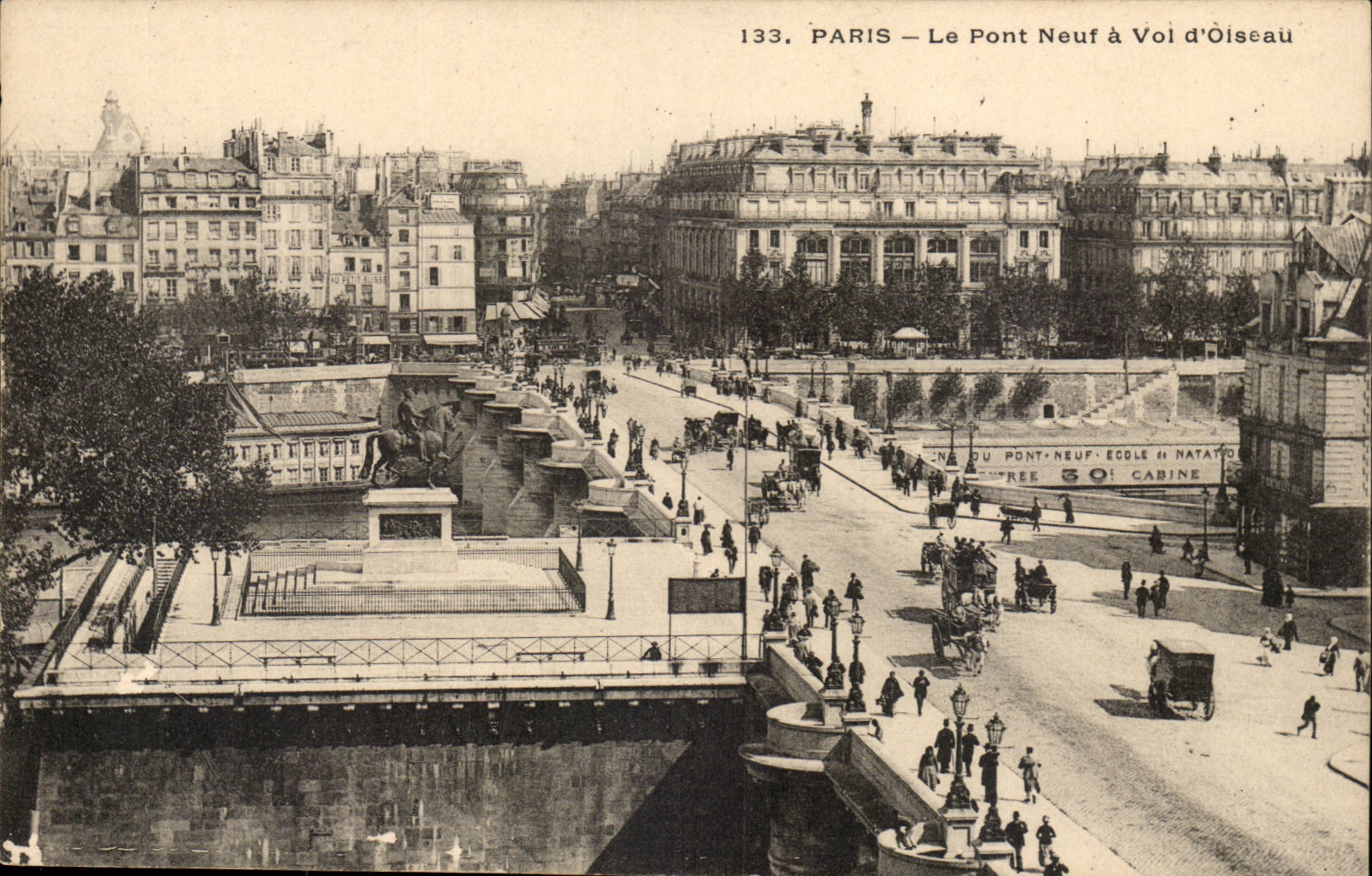 Paris- Le Pont Neuf a Vol d'Oiseau -CPA