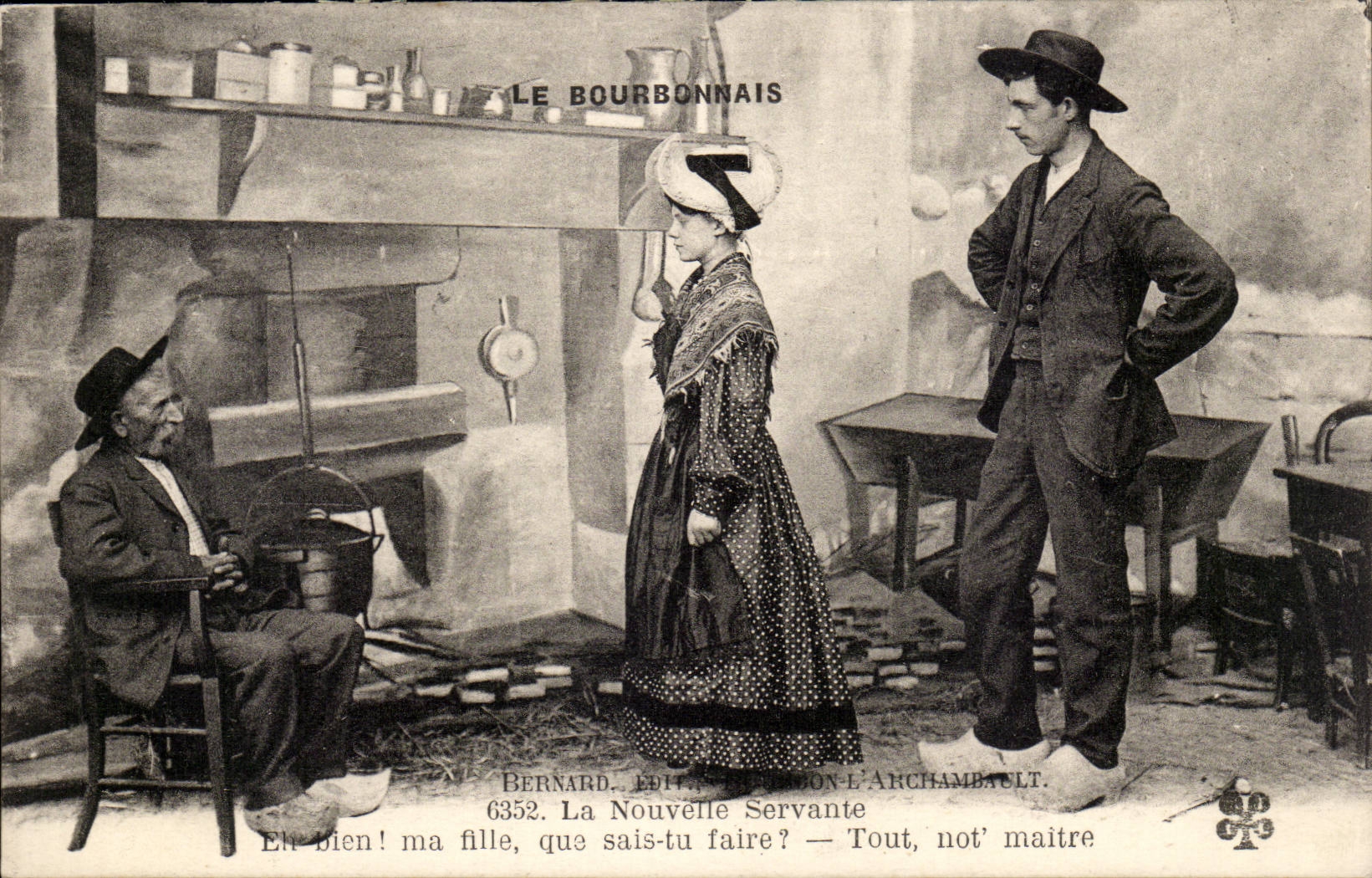 CPA Bourbonnais the new maidservant (folklore)