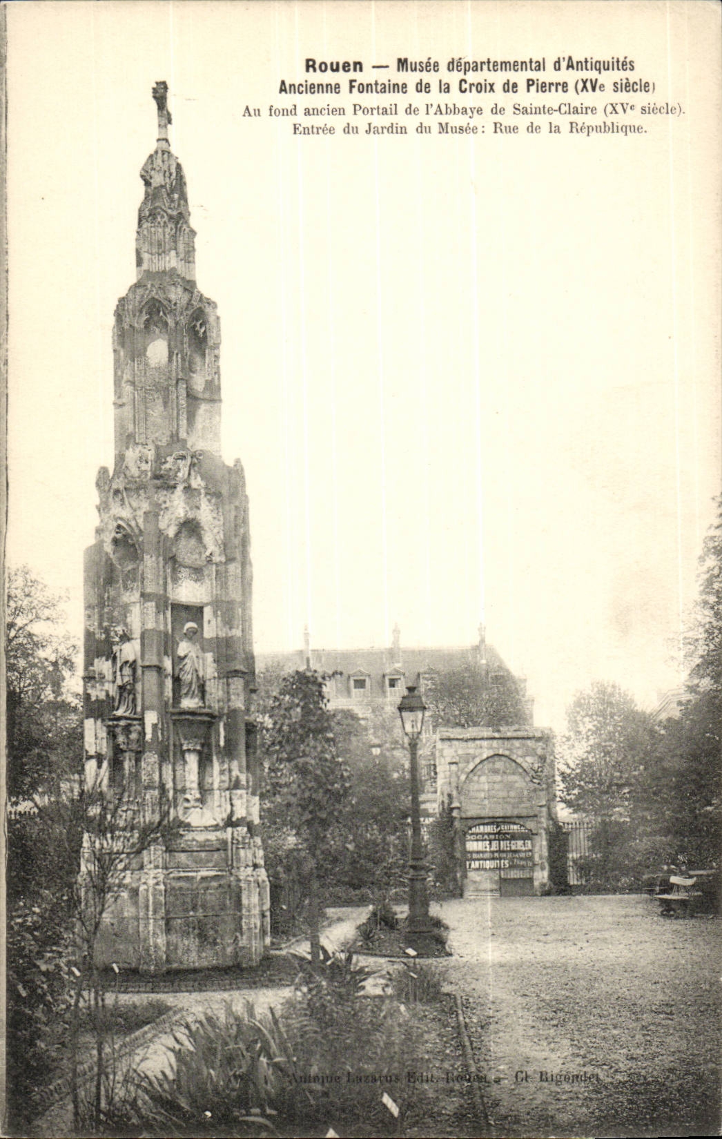 Rouen CPA departmental Museum of antiquities Old fountain of the cross of Pierre