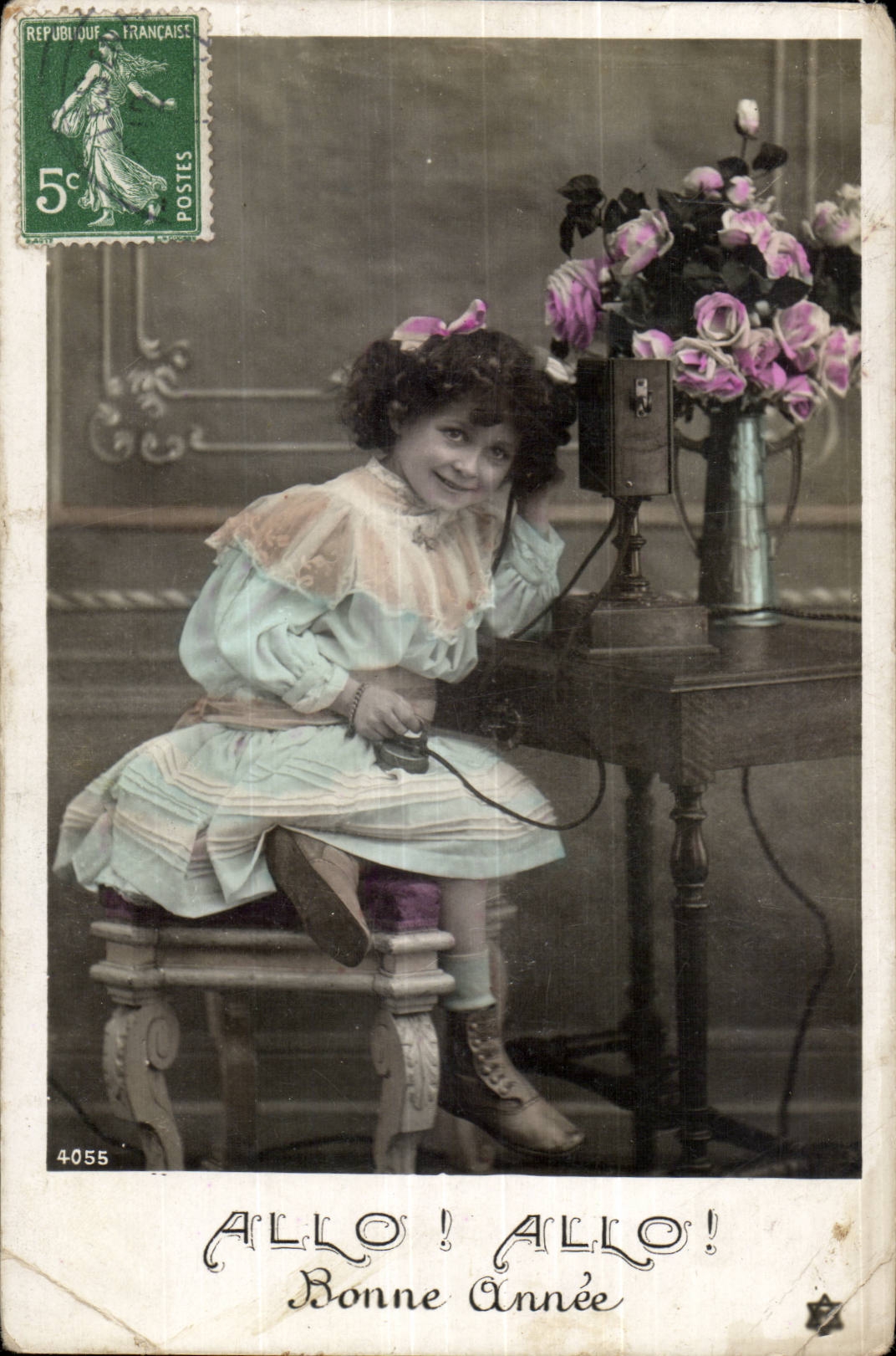 CPA Fantasy Child Hello Hello Happy New Year (telephone)