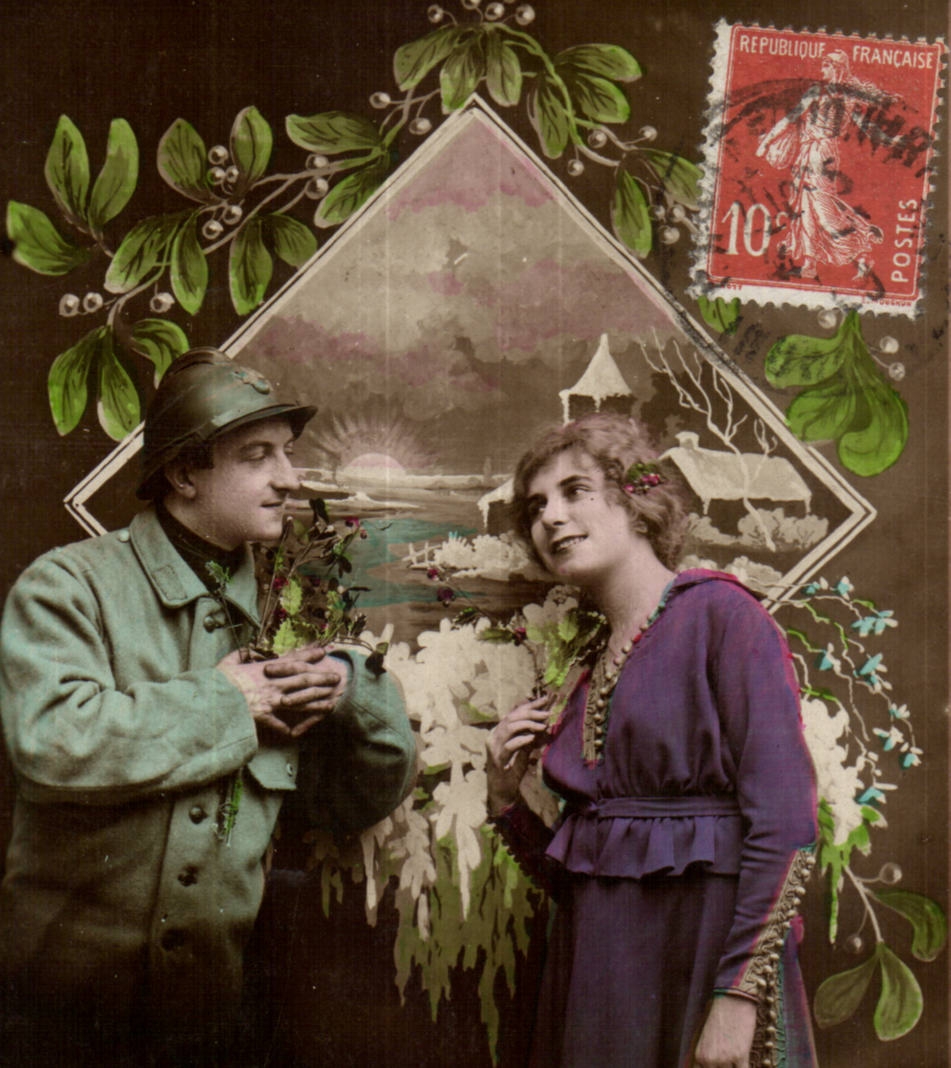 CPA Fantasy Woman Happy New Year (militaria military)