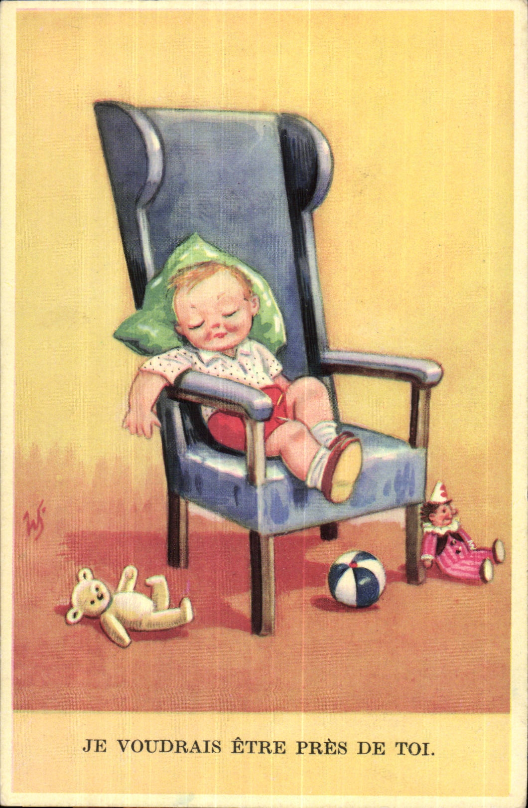 CPA I would like to be close to you (child nounours)