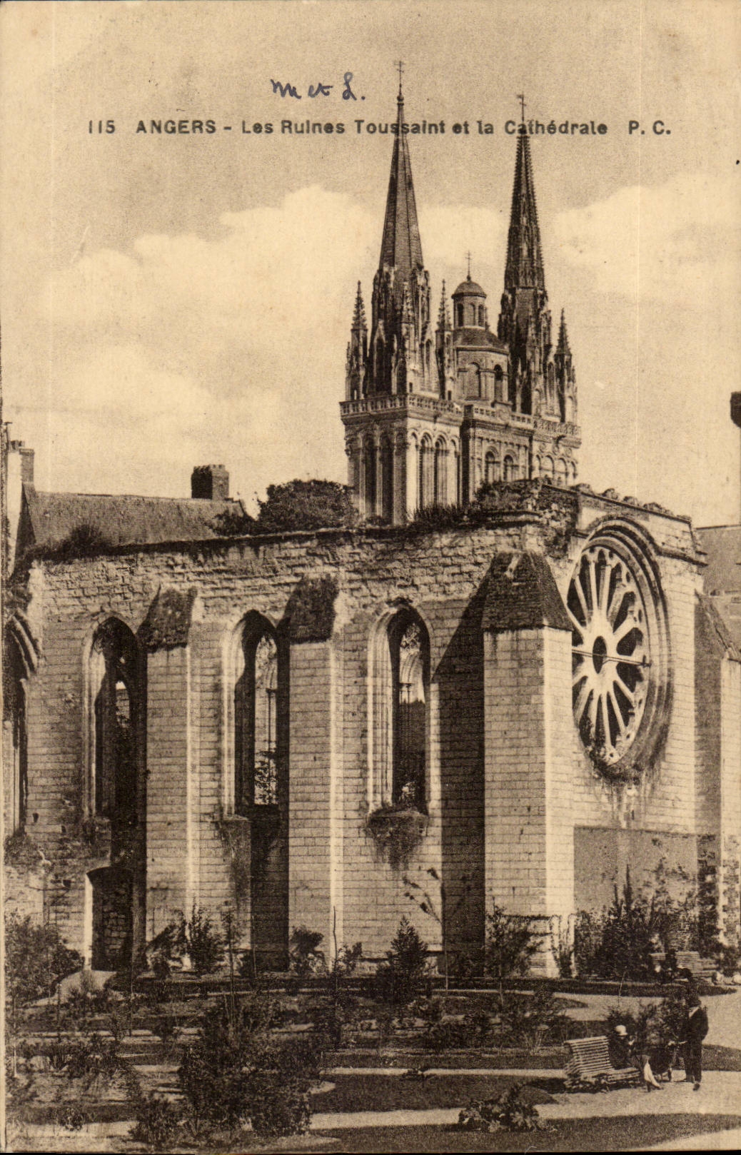 Angers CPA the All Saints' day ruins and the cathedral