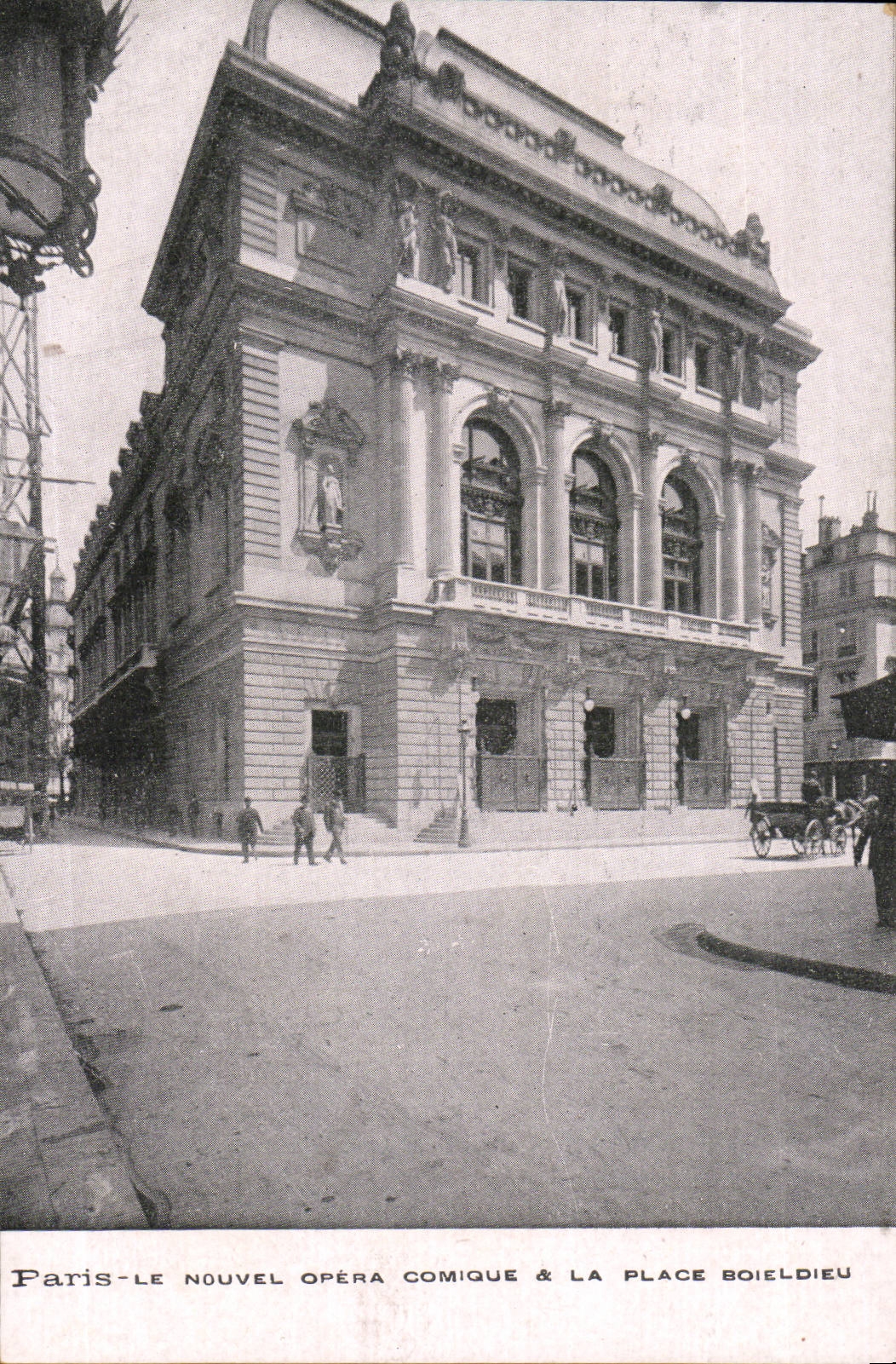Paris CPA the new comic opera and the Boieldieu place
