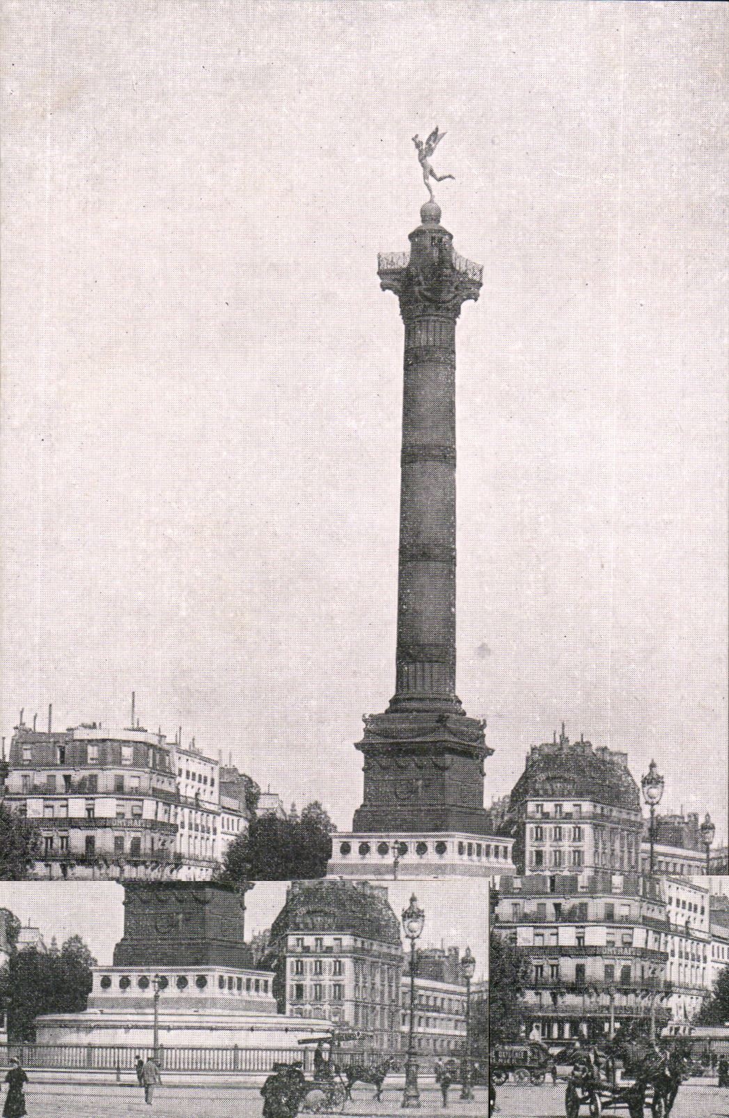 Paris CPA Places Bastille and the column of July