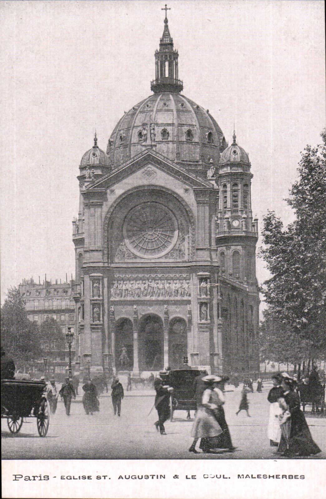 Paris CPA Church Saint Augustin und die Malesherbes Prachtstrasse