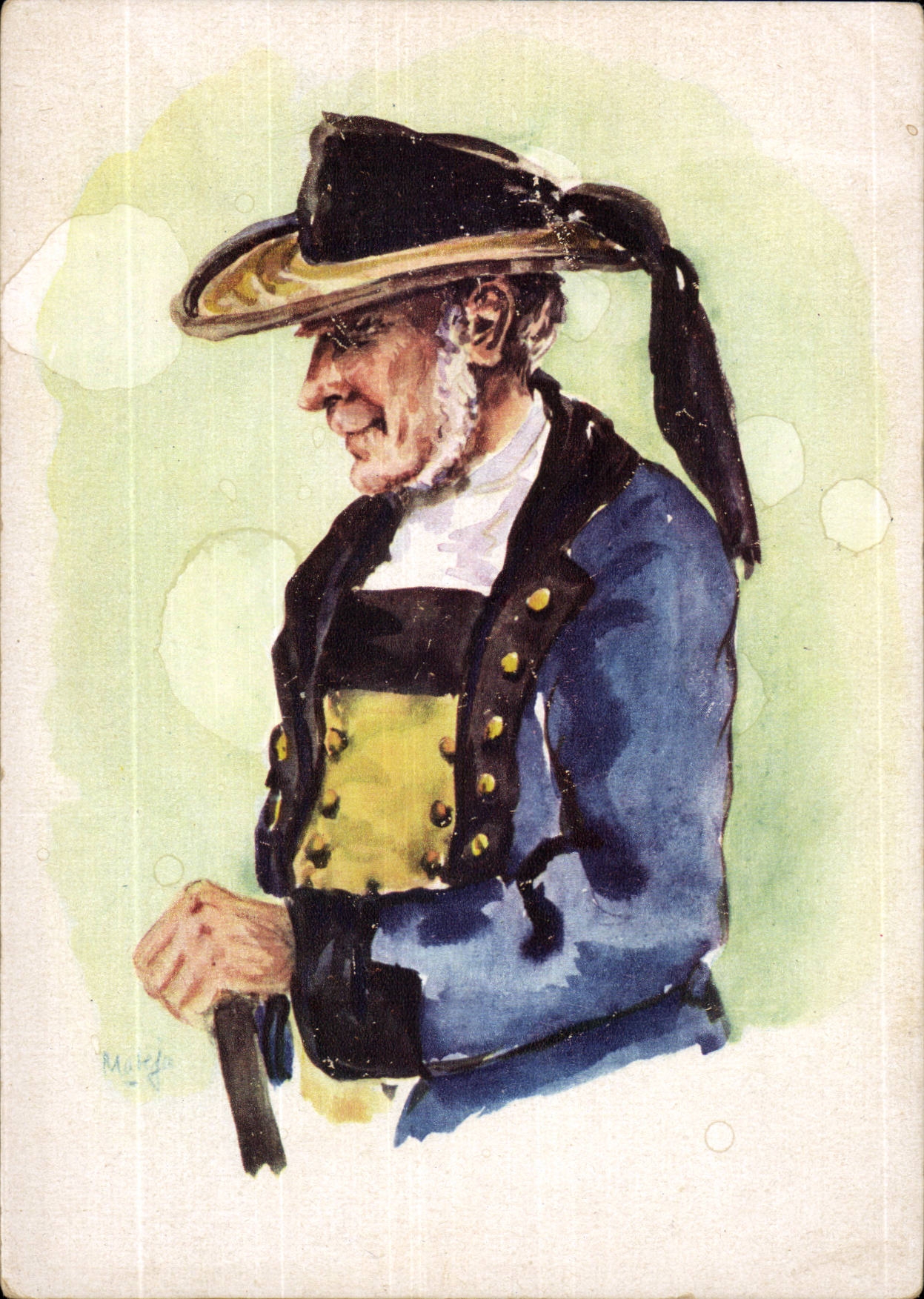 CPA Brittany Peasant Folklore Costume