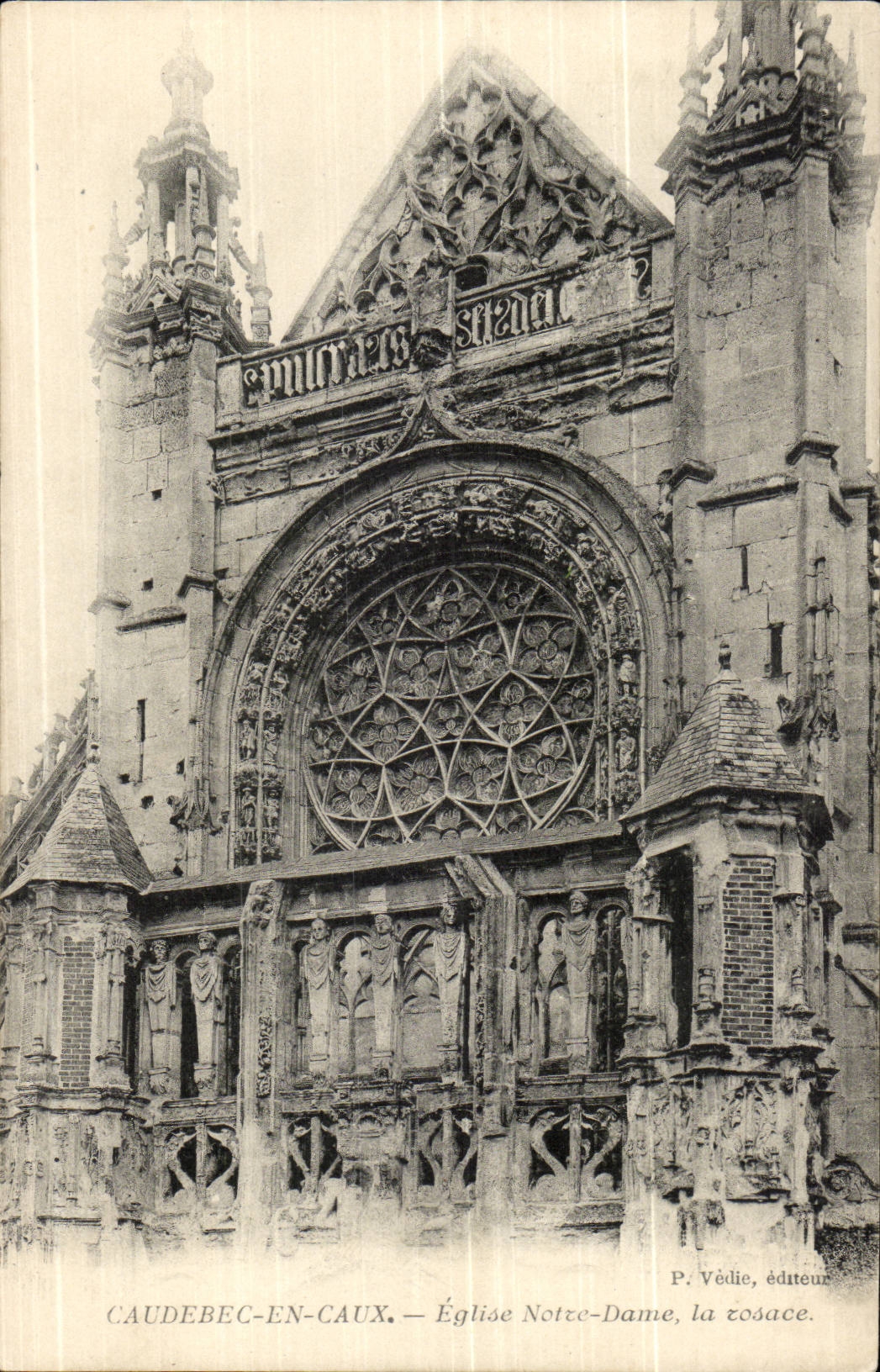 Caudebec in CAux CPA the Notre Dame church the rosette