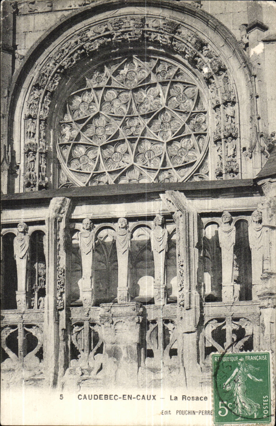 Caudebec in CAux CPA the Notre Dame church the rosette