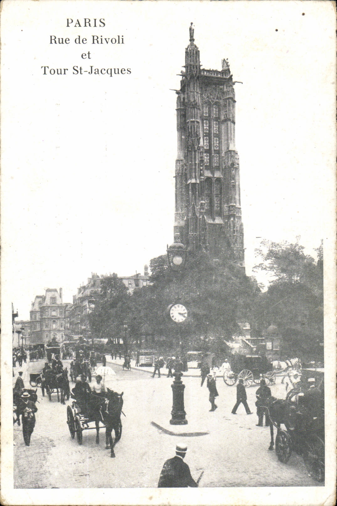 Paris CPA Rue de Rivoli et Tour St Jacques