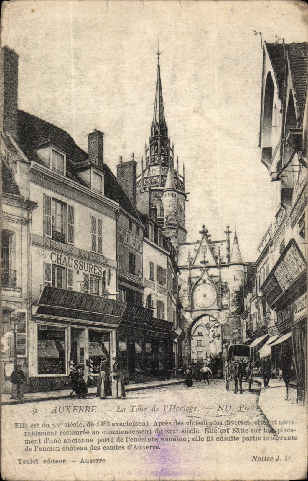 Auxerre CPA the Tower of the clock (nice shot)