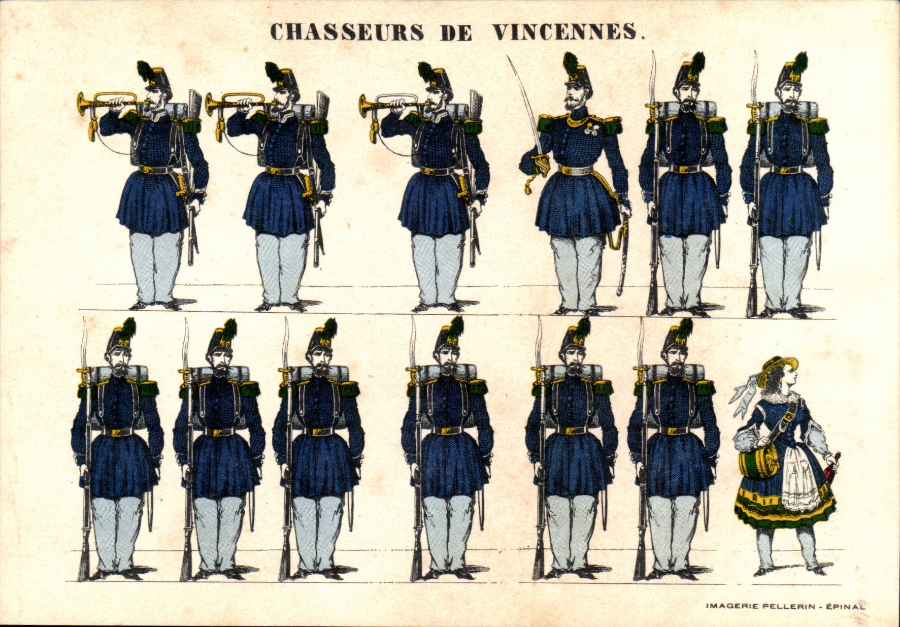 CPA the uniforms Hunters of Vicennes Militaria Trades