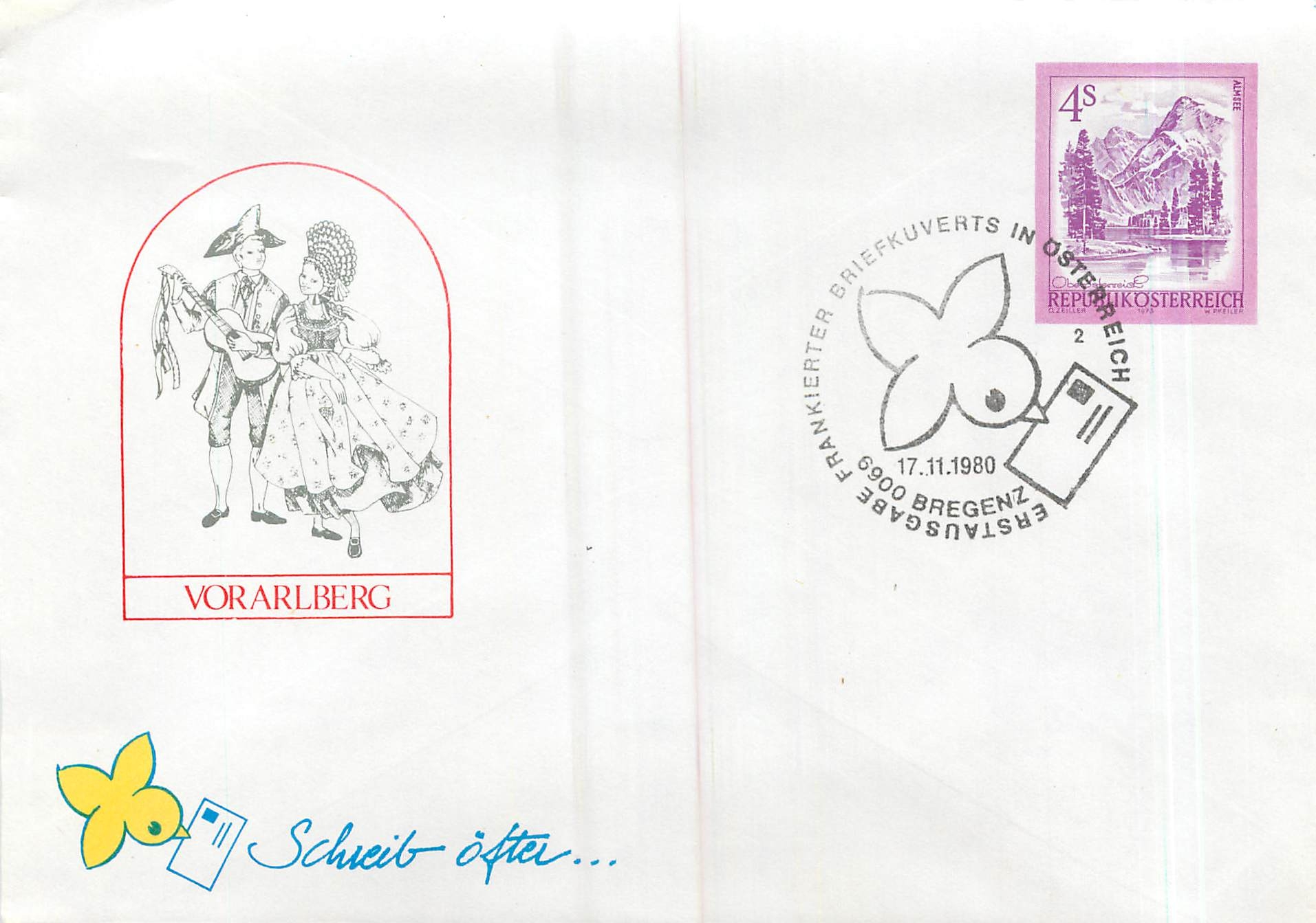 Entier Postal Stationary Autriche Voralberg 1980