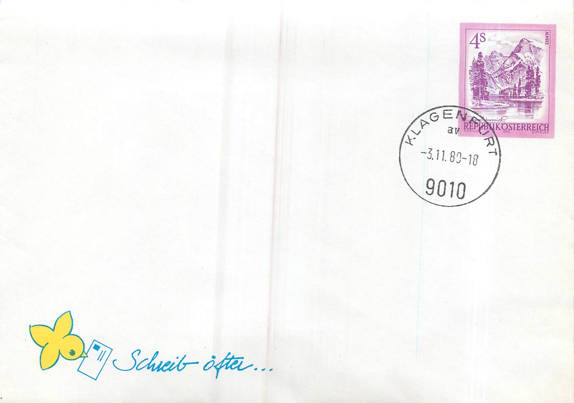 Entier Postal Stationary Autriche Klagenfurt 1980