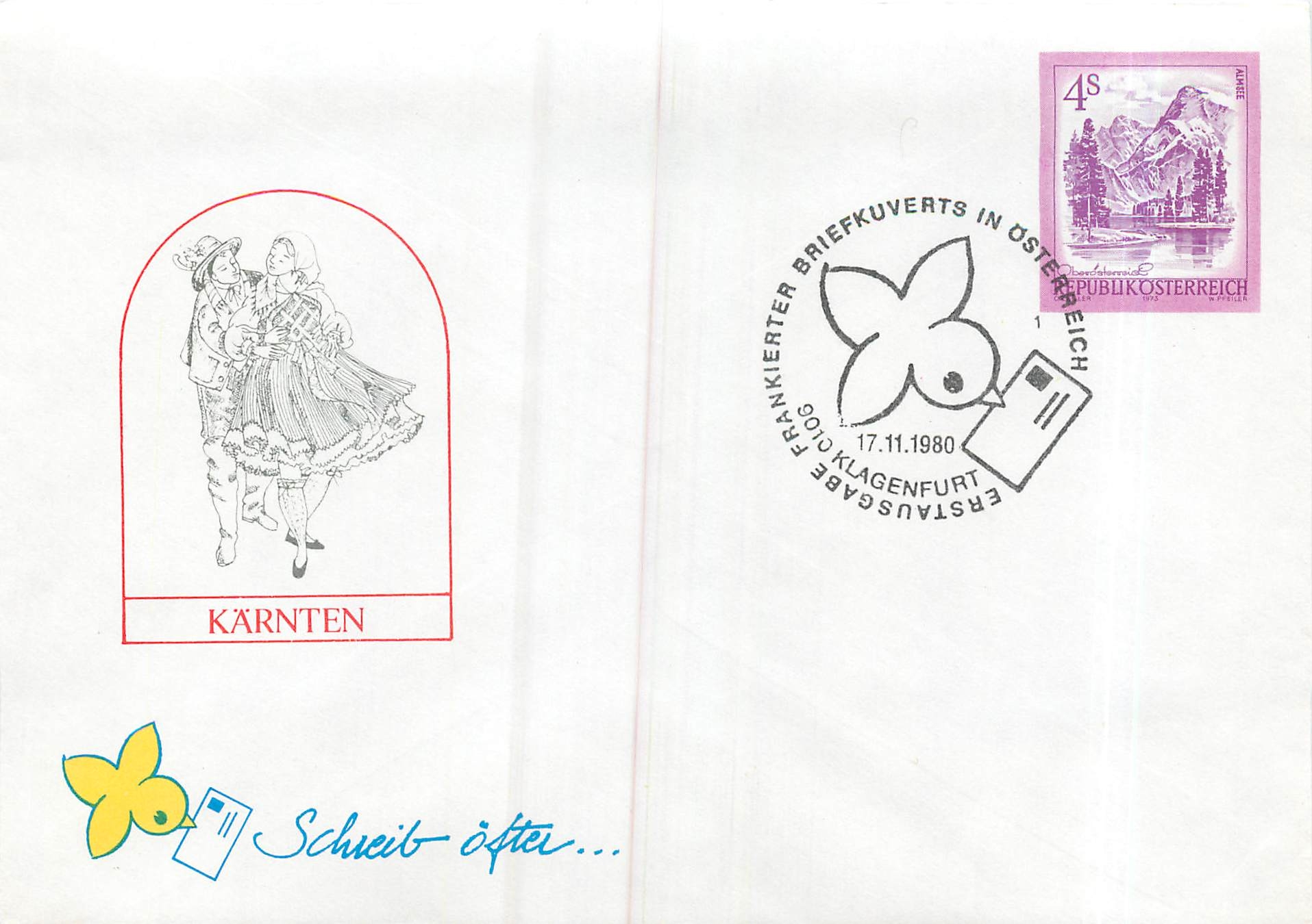 Entier Postal Stationary Autriche Karnten 1980