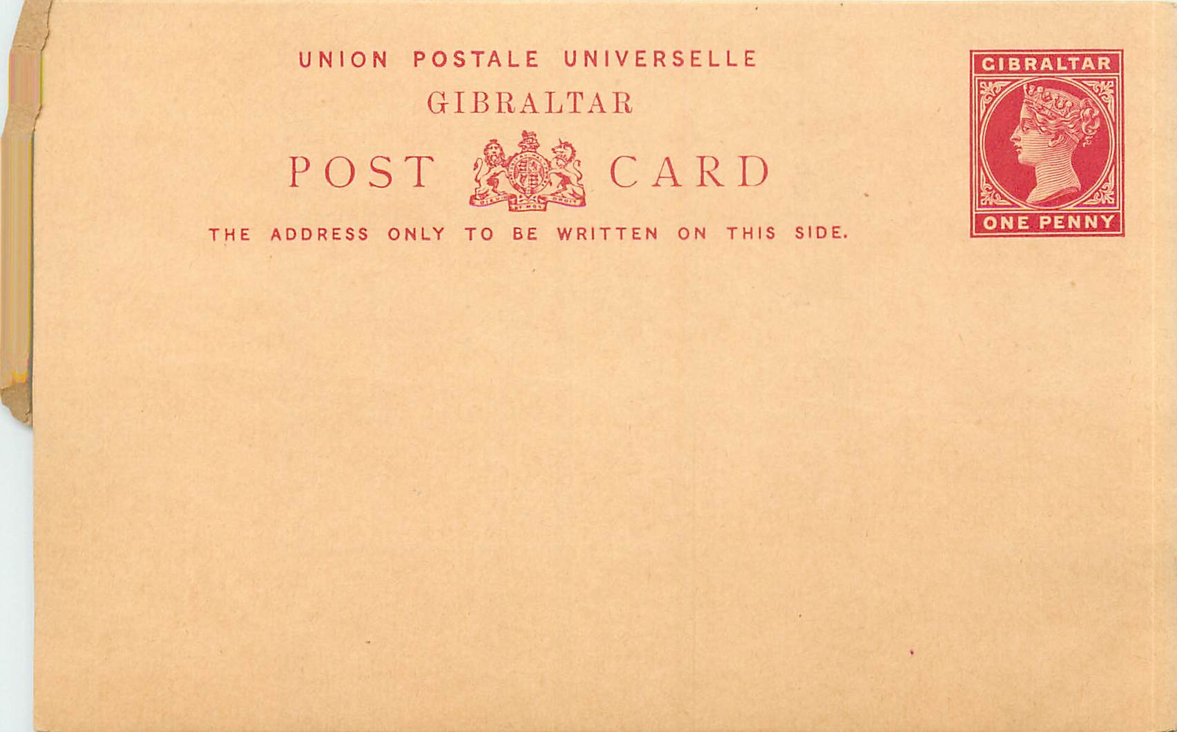 Entier Postal Stationary Gibraltar 1p