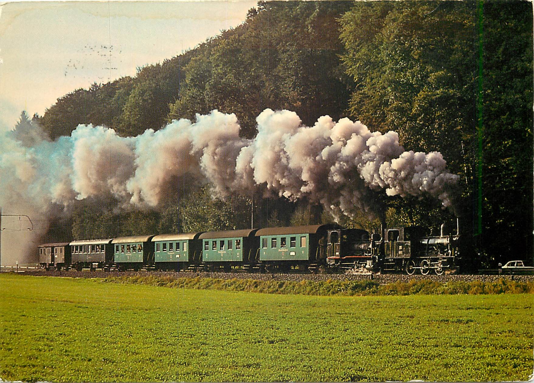 CPM Nach der Haltesteile Saanebrucke Lok E3 31 + 11